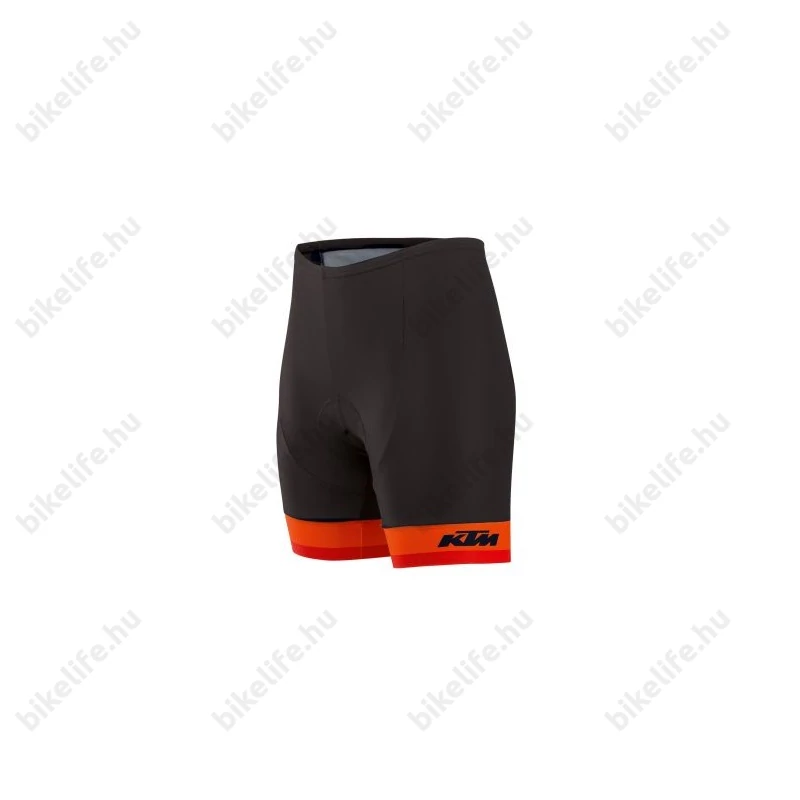 Nadrág rövid KTM Factory Youth gyerek kantár nélkül, betéttel fekete/narancs 164cm