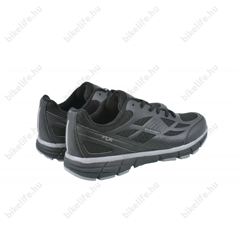 FLR Energy szabadidő/spining cipő, Active talp, klasszikus fűző, fekete/szürke 45-ös