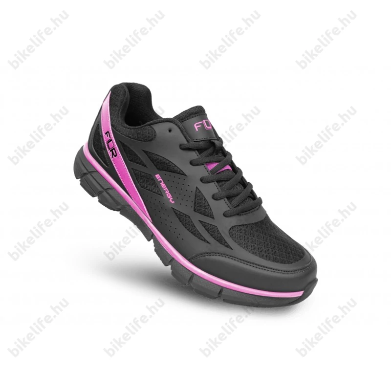 FLR Energy szabadidő/spining cipő, Active talp, klasszikus fűző, fekete/pink 41-es