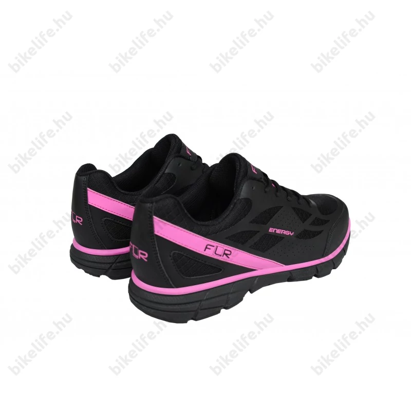 FLR Energy szabadidő/spining cipő, Active talp, klasszikus fűző, fekete/pink 41-es