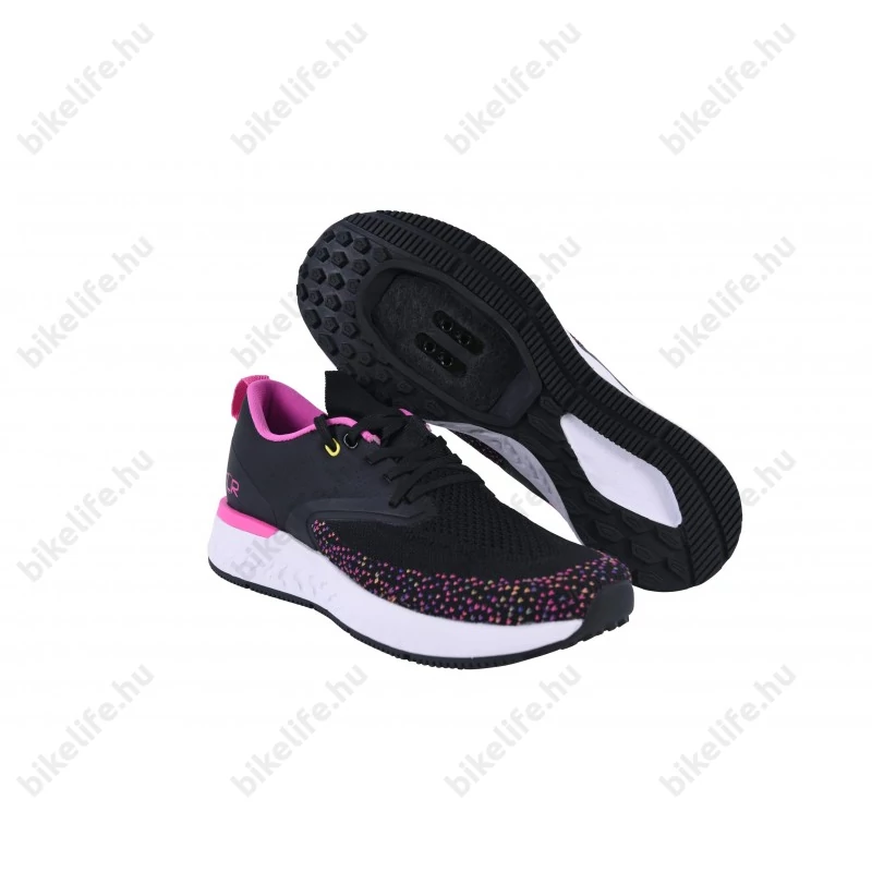 FLR Infinity szabadidő/spinning cipő fűzős rejtett stoplival fekete/pink 41-es