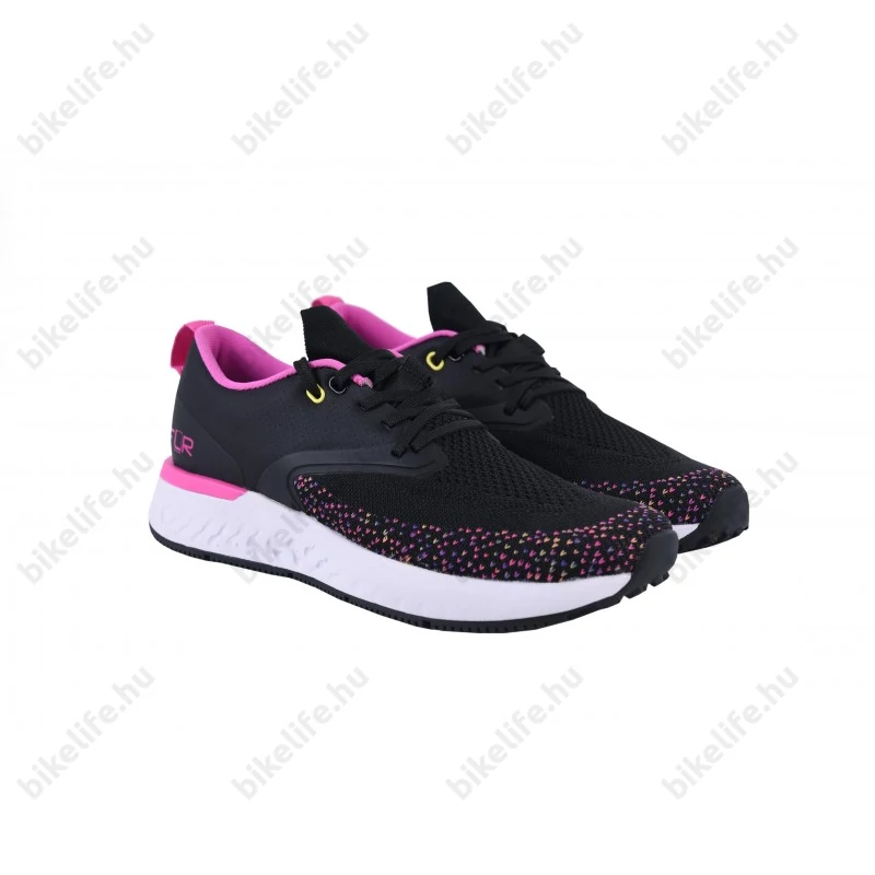 FLR Infinity szabadidő/spinning cipő fűzős rejtett stoplival fekete/pink 41-es