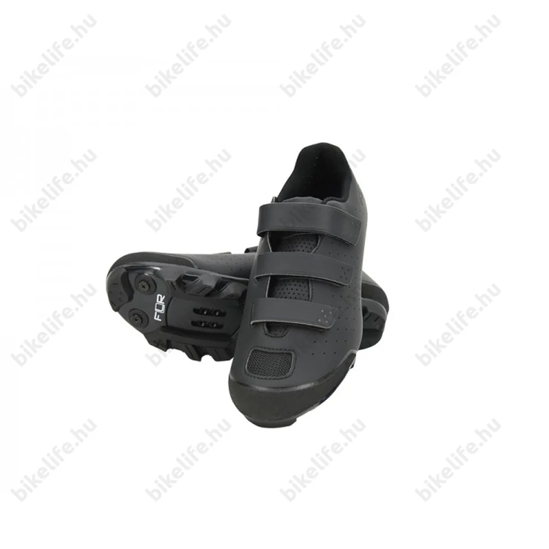 FLR F-57 MTB cipő, 3 tépőzáras rögzítés, 45-ös méret, fekete