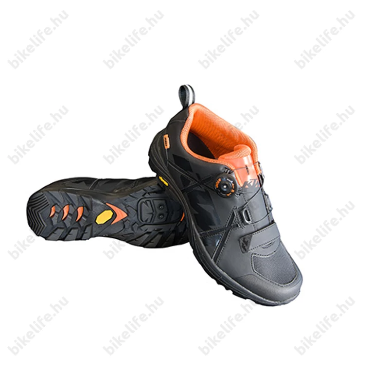 Cipő MTB KTM Factory Enduro fekete, damilos rögzítés, Vibram-talp, 44-es