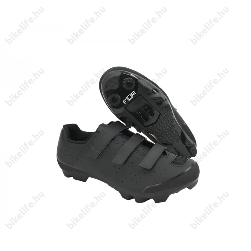 FLR F-57 MTB cipő, 3 tépőzáras rögzítés, 42-es méret, fekete