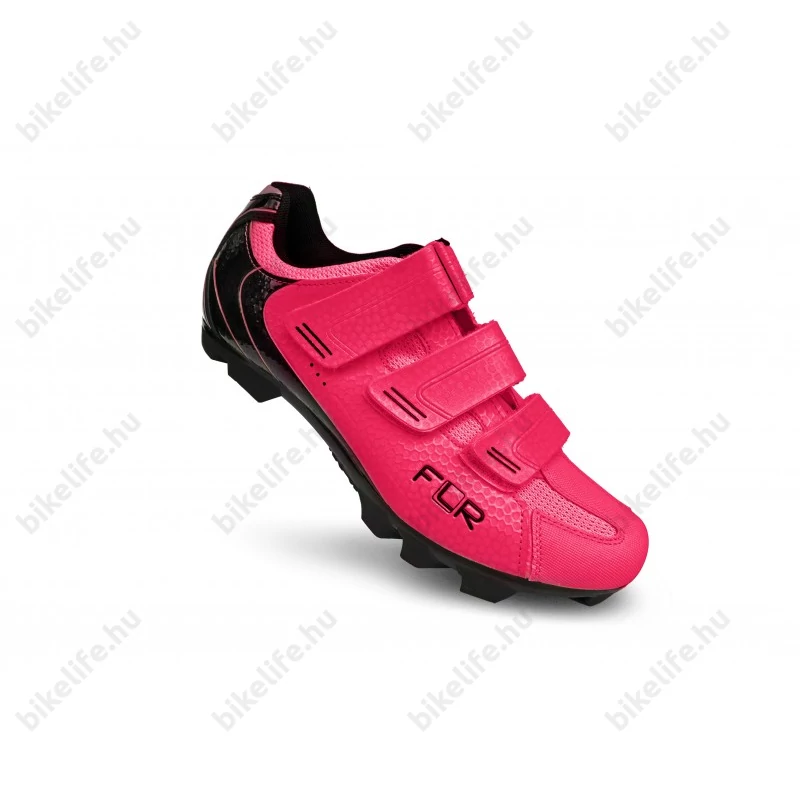 FLR Elite F-55 MTB cipő, 3 tépőzáras rögzítés, 38-as méret, fluo pink