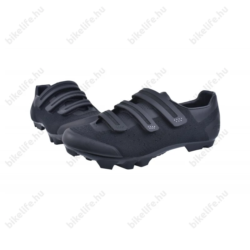 FLR F-55 Knit MTB cipő, 3 tépőzáras rögzítés, 45-ös méret fekete