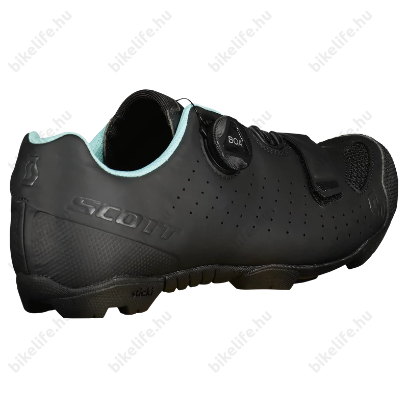 Scott Comp női MTB cipő Boa fűző matt fekete/világoskék 39-es