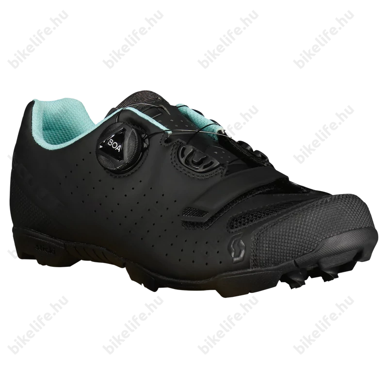 Scott Comp női MTB cipő Boa fűző matt fekete/világoskék 40-es