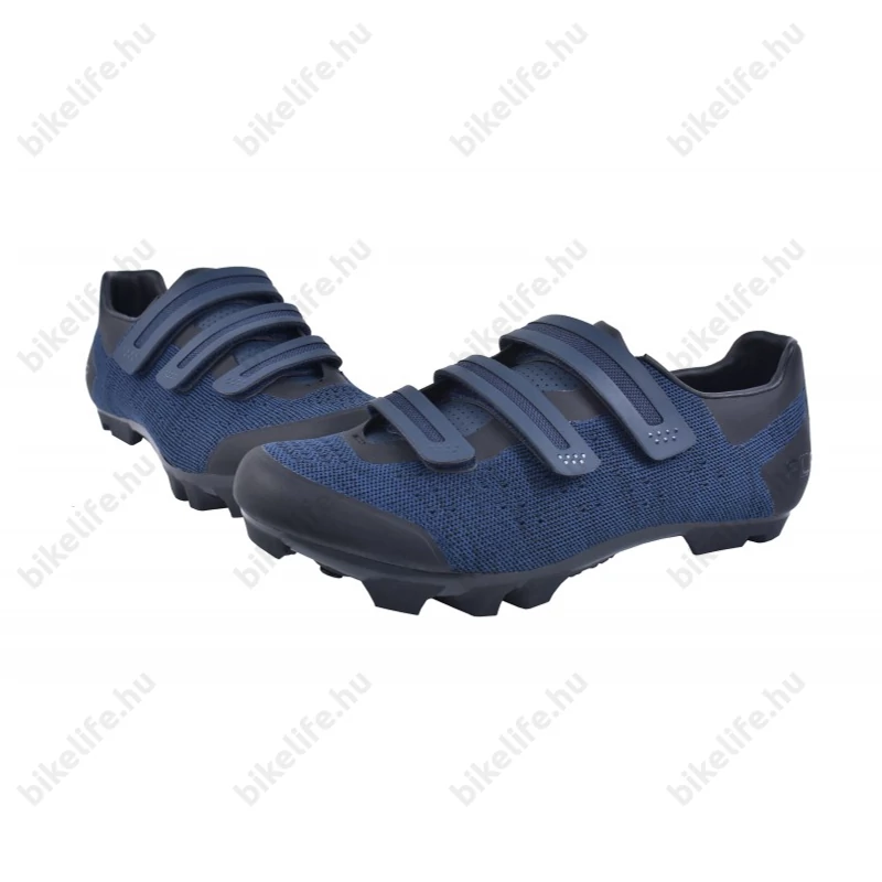 FLR F-55 Knit MTB cipő, 3 tépőzáras rögzítés, 46-os méret fekete/kék