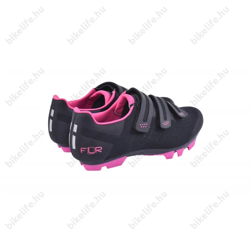 FLR F-55 Knit MTB cipő, 3 tépőzáras rögzítés, 40-es méret fekete/pink