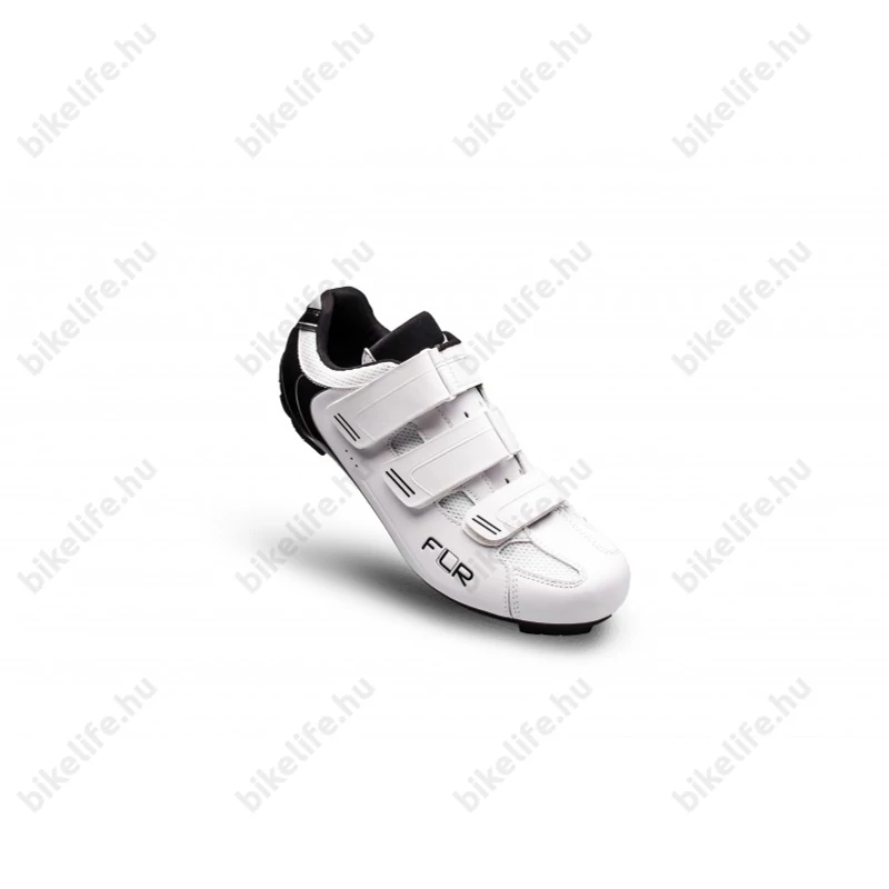 FLR Pro Road F-35 országúti cipő, 3 tépőzáras, fehér/fekete, 46-os