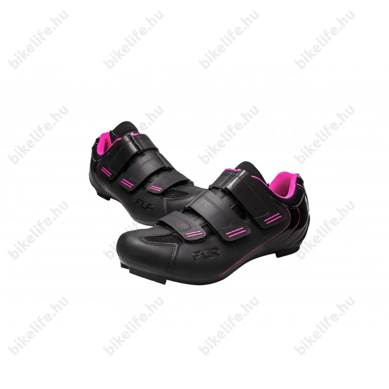 FLR Pro Road F-35 országúti cipő, 3 tépőzáras, fekete/pink, 38-as