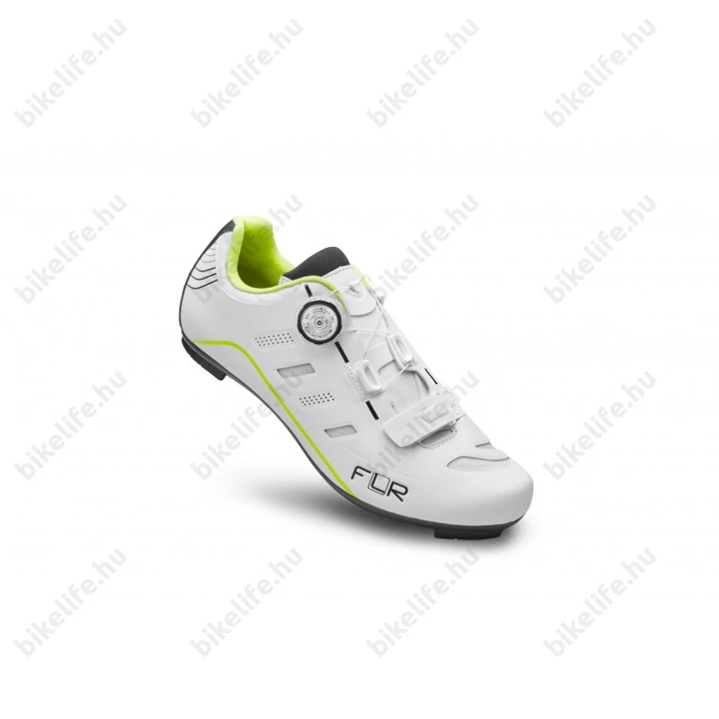 FLR Elite Road F-22 II országúti cipő, karbon talp, Reel Knob damilos fűző, fehér, 43-as