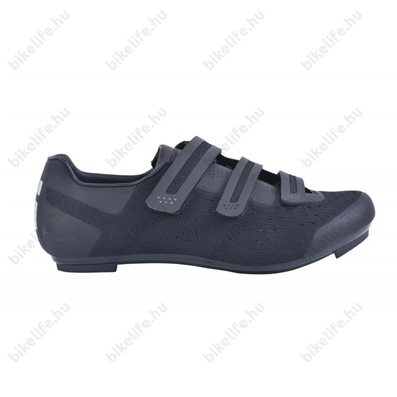 FLR Pro Road F-35 Knit országúti cipő, 3 tépőzáras, váaszon felsőrész, fekete, 41-es