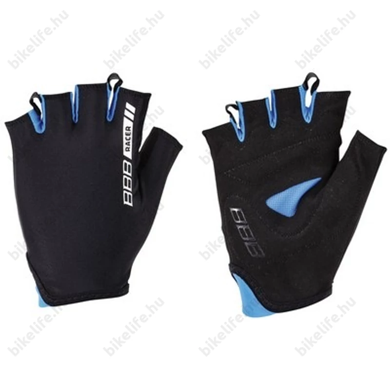 BBB BBW-44 Racer kerékpáros kesztyű rövid ujjú, fekete/kék S