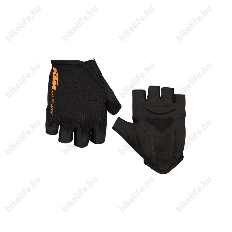 KTM Factory Line 26 rövid ujjú kesztyű fekete/narancssárga színben M-es