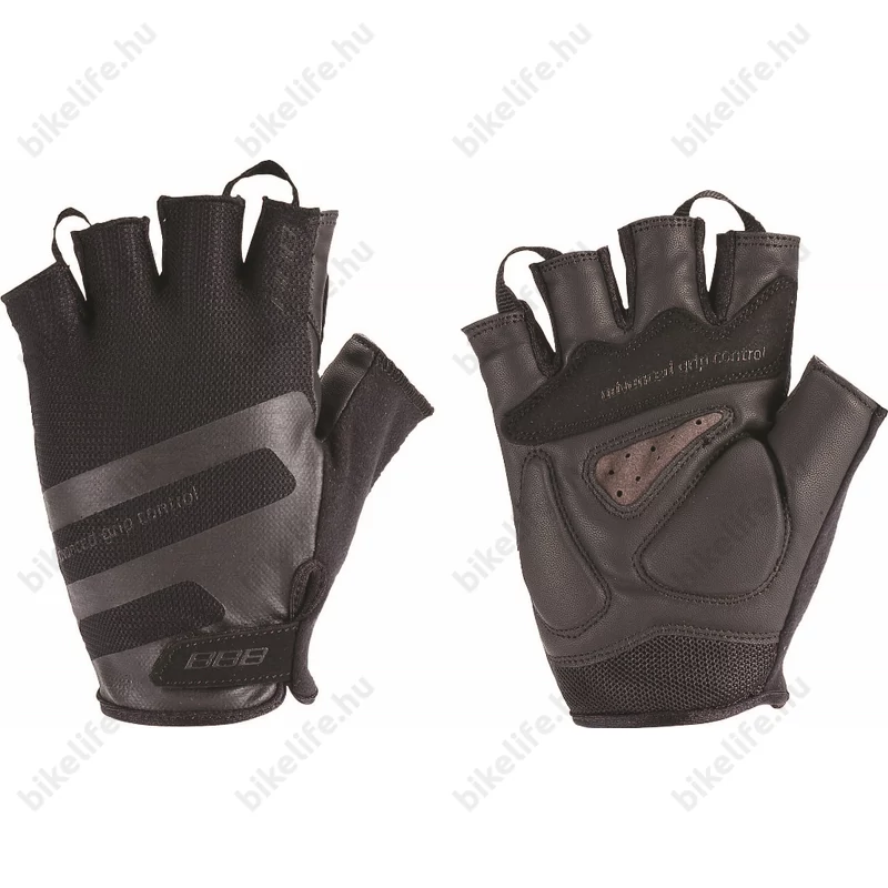 BBB BBW-51 AirRoad kerékpáros kesztyű rövid ujjú, zselés tenyérrész, fekete XL