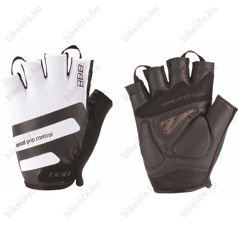 BBB BBW-51 AirRoad kerékpáros kesztyű rövid ujjú, zselés tenyérrész, fehér XL