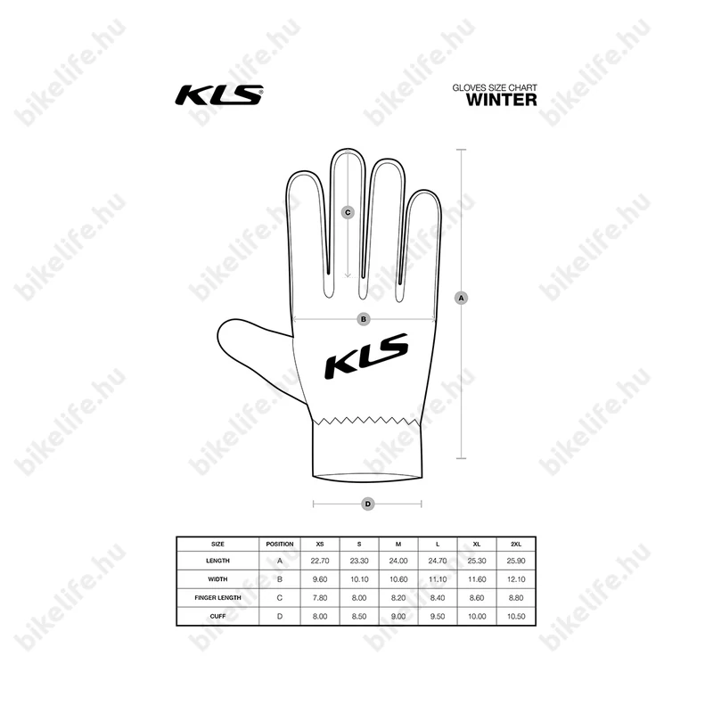 Kellys Cape Black hosszú ujjú téli kesztyű, 0 fokig, XXL-es