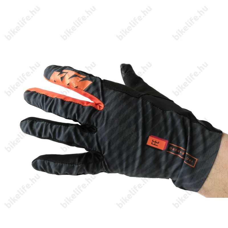 KTM Factory Enduro hosszú kesztyű fekete/narancs M-es