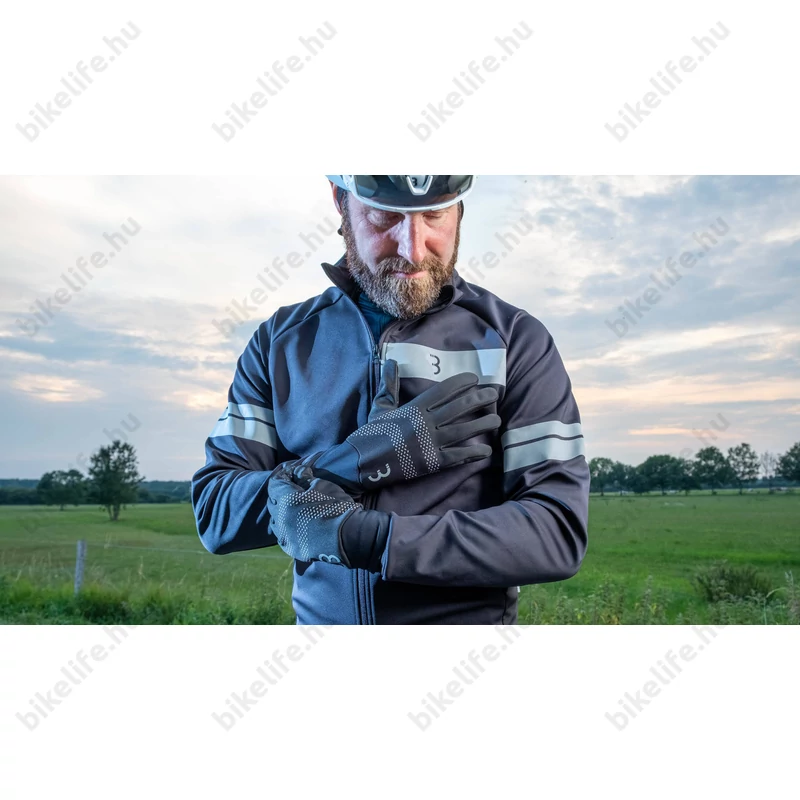 BBB Raceshield BWG-33W kerékpáros kesztyű hosszú újjú, közepesen vastag átmeneti kesztyű, fekete XXL