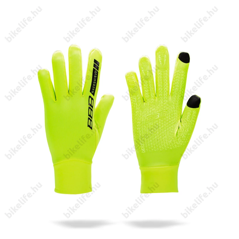 BBB RaceShield kerékpáros kesztyű, hosszú ujjú, BBB BWG-11, téli, neon L-es