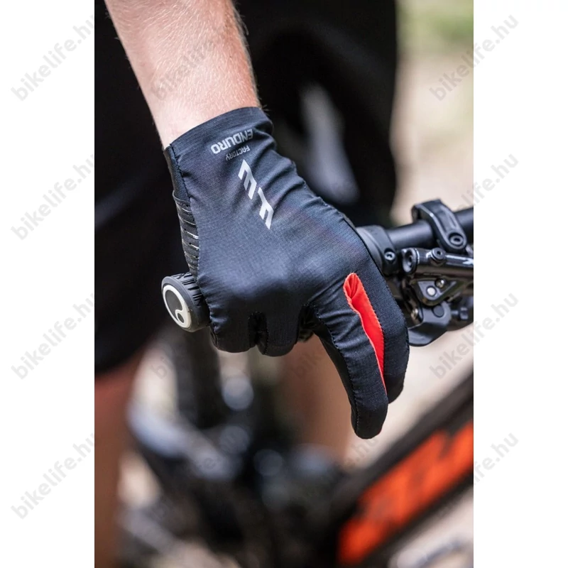 KTM Factory Enduro hosszú kesztyű fekete/narancs M-es