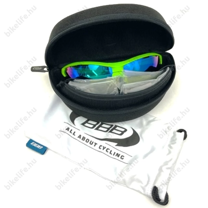 BBB Impulse PC sport szemüveg BSG-52, matt zöld, 3 lencsével