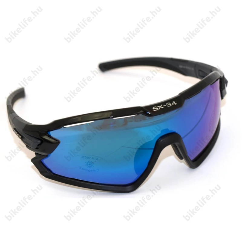 Casco SX-34 Carbonic sportszemüveg fekete keret, kék lencse