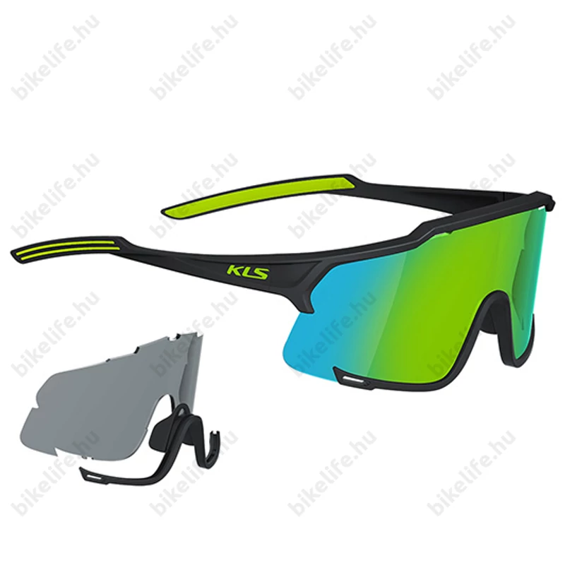 Dice Kellys szemüveg, Shiny, Black/Lime, 2db Polarized lencse, kemény tartó tok, fekete-zöld