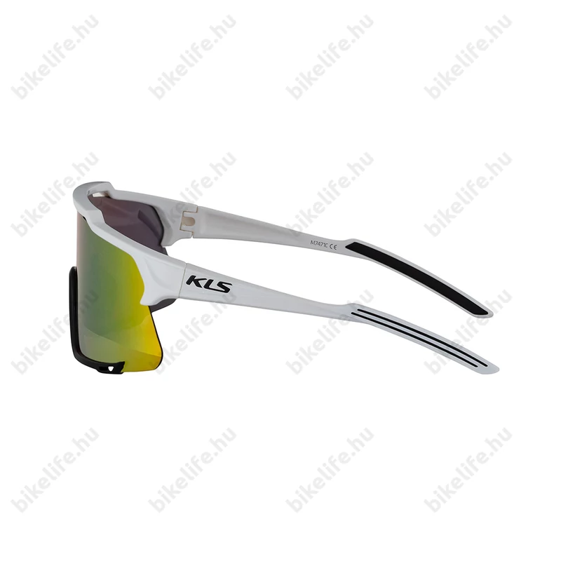 Kellys Dice Shiny White szemüveg 1db polarizált és 1 füst lencse, kemény tartó tok, fehér/narancs