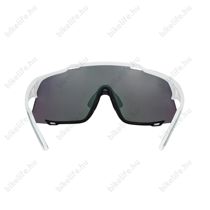 Kellys Dice Shiny White szemüveg 1db polarizált és 1 füst lencse, kemény tartó tok, fehér/narancs