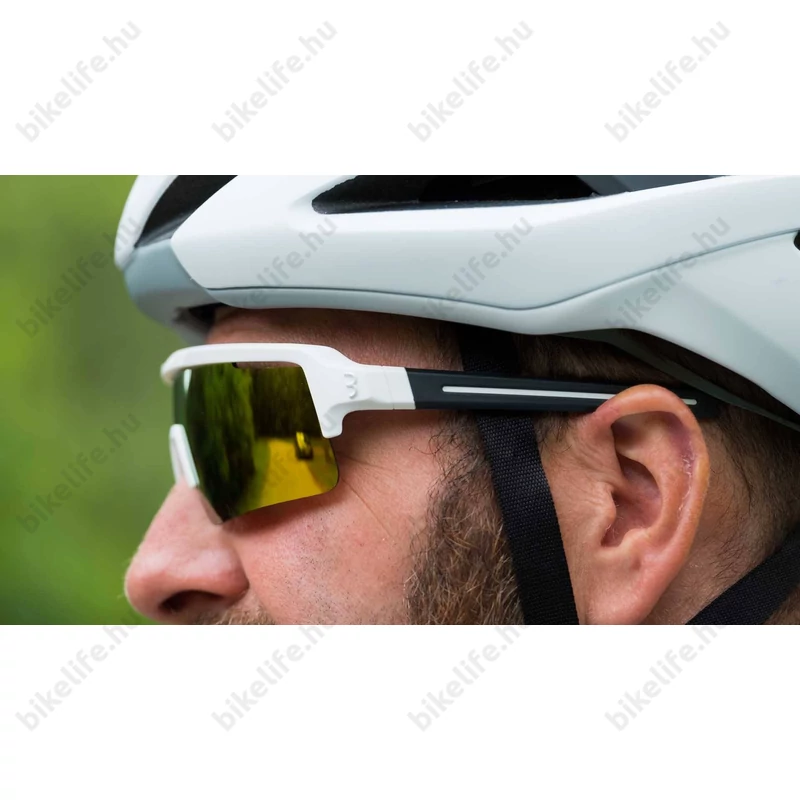 BBB BSG-65 Fuse sportszemüveg matt fehér kerettel, narancs lencsékkel