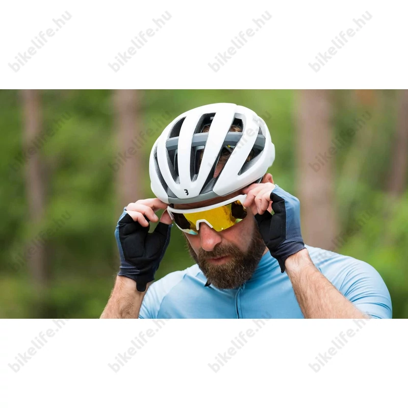 BBB BSG-65 Fuse sportszemüveg matt fehér kerettel, narancs lencsékkel