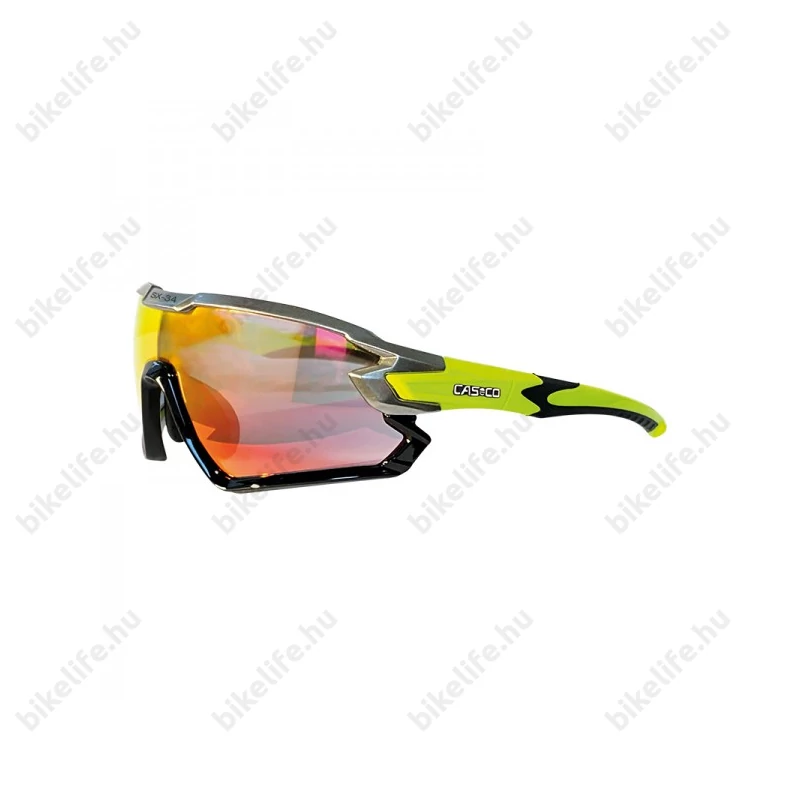 Casco SX-34 Carbonic sportszemüveg fekete/ezüst/neon kerettel