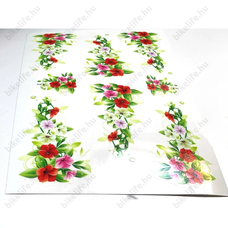 Matrica garnitúra virágos sormintával 5 féle színben 35x13 cm