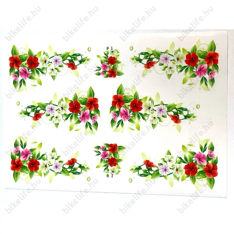 Matrica garnitúra virágos sormintával 5 féle színben 35x13 cm