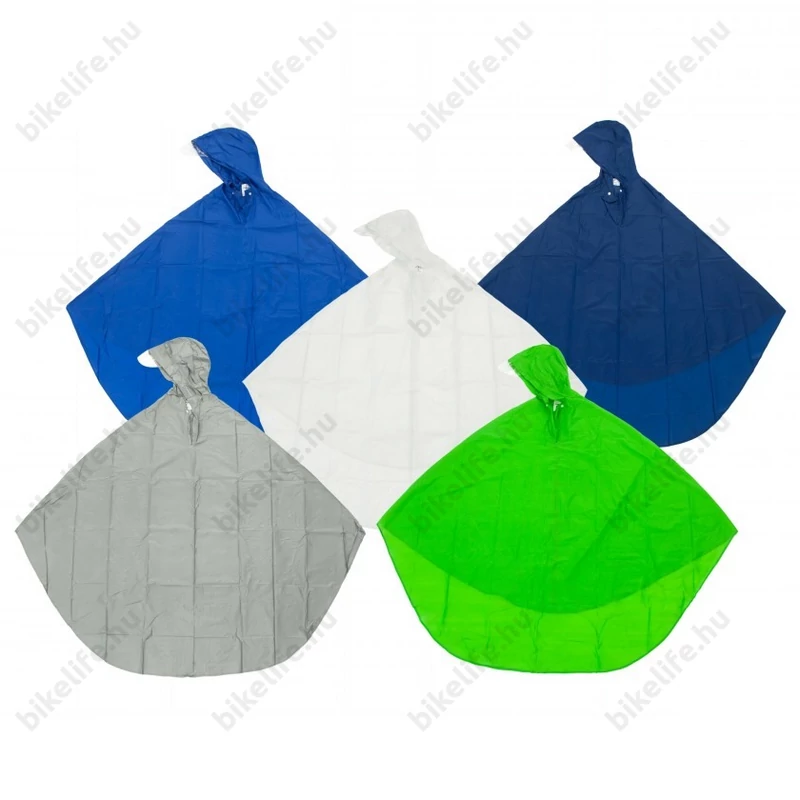 Teljes felsőtestet takaró belebújós biciklis esőkabát (poncsó vagy pelerin) kapucnival
