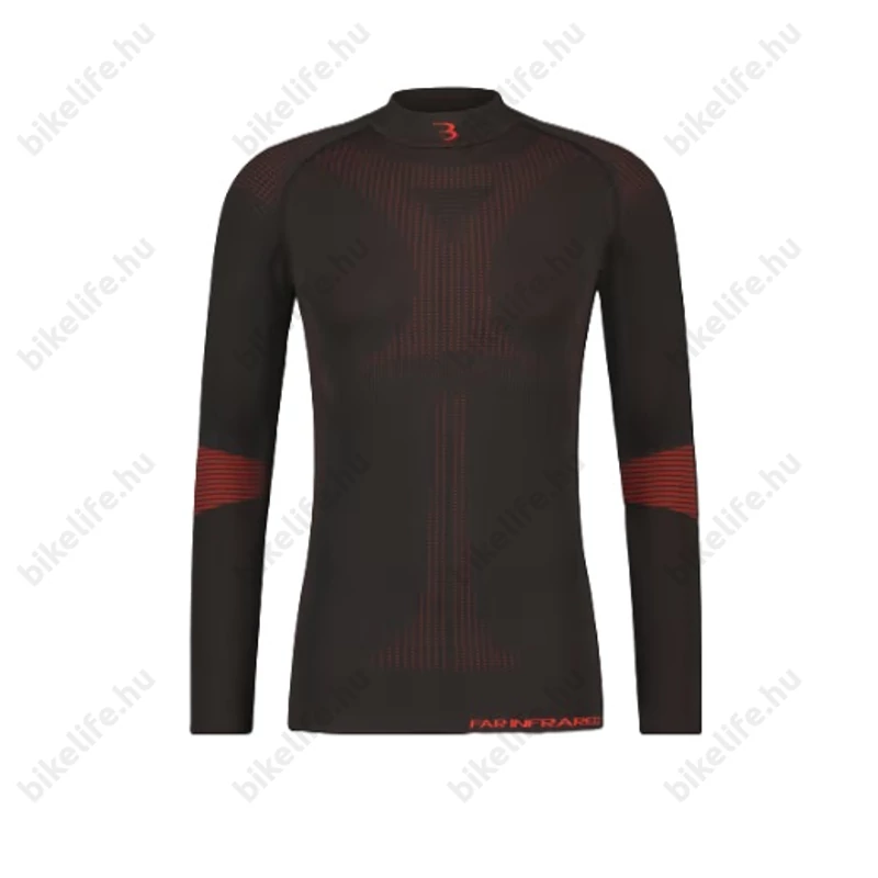 Kerékpáros aláöltözet BBB FirLayer BUW-20 hosszú ujjú unisex fek/piros XL/XXL InfraRed technológiával