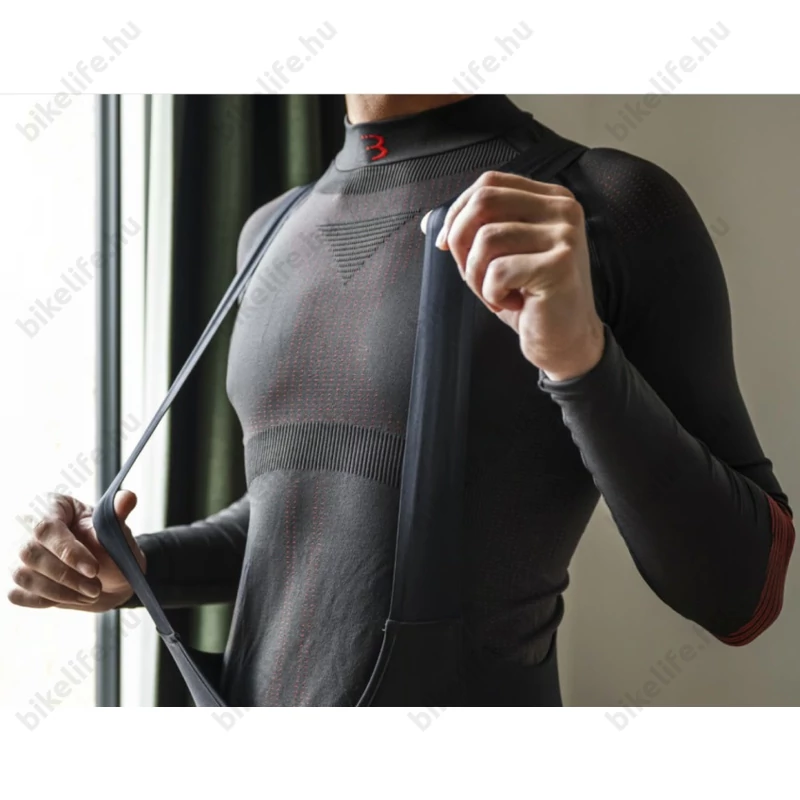 Kerékpáros aláöltözet BBB FirLayer BUW-20 hosszú ujjú unisex fek/piros XL/XXL InfraRed technológiával