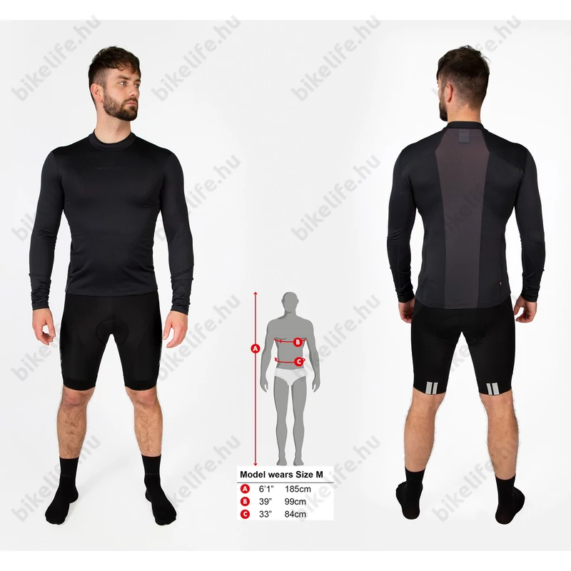 Kerékpáros aláöltözet Endura Transloft Baselayer légáteresztő anyag fekete XL-es
