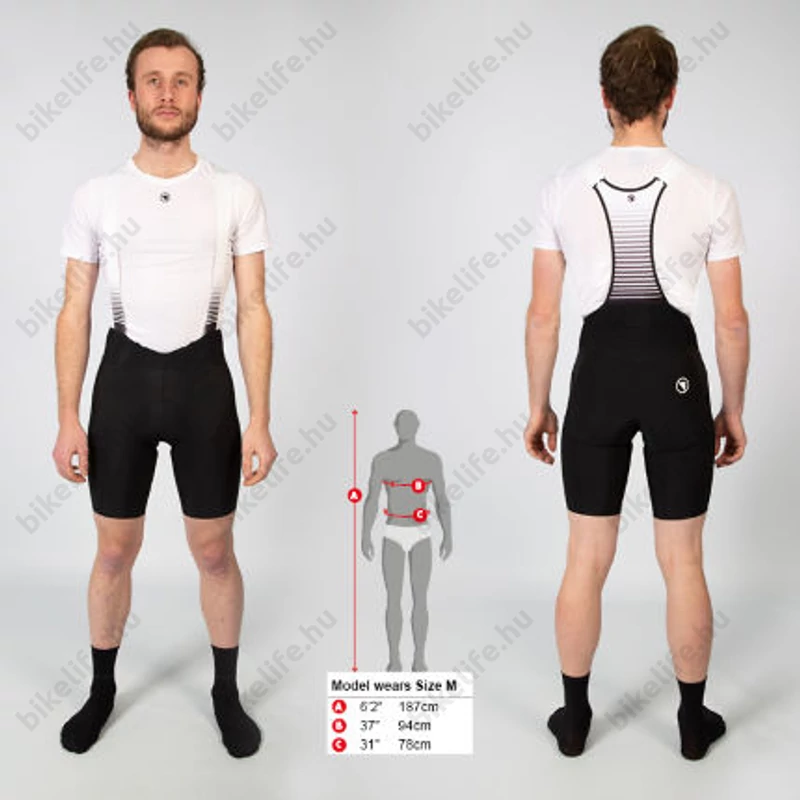 Endura Pro SL Bibshort kantáros kerékpáros rövidnadrág zselés betéttel, fekete/fehér, S-es