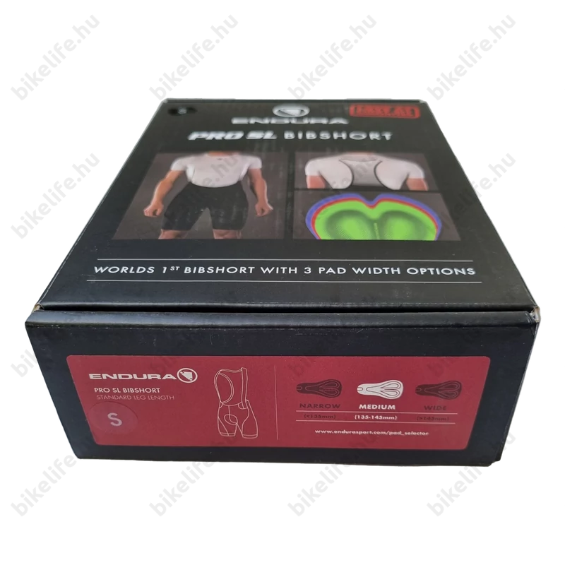 Endura Pro SL Bibshort kantáros kerékpáros rövidnadrág zselés betéttel, fekete/fehér, S-es
