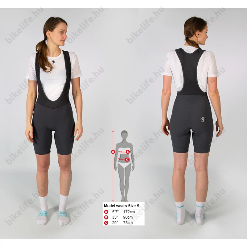 Endura Xtract BibShort női rövid kantáros nadrág 4 órás zselés betét, szürke S-es