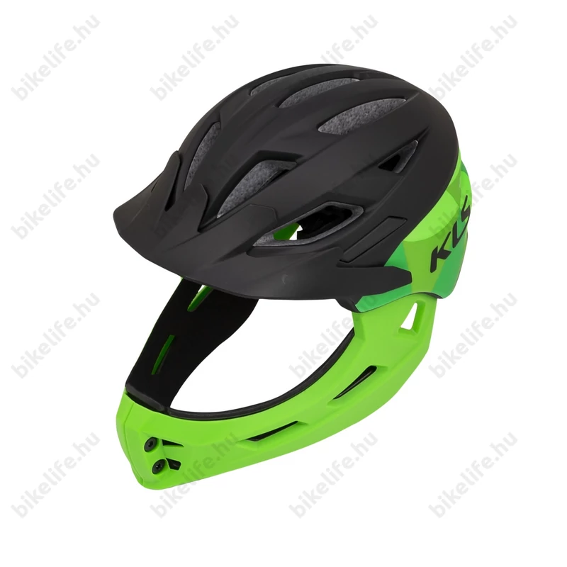 Kellys Sprout Black/Green full Face gyerek bukósisak XS 48-52cm fekete/zöld