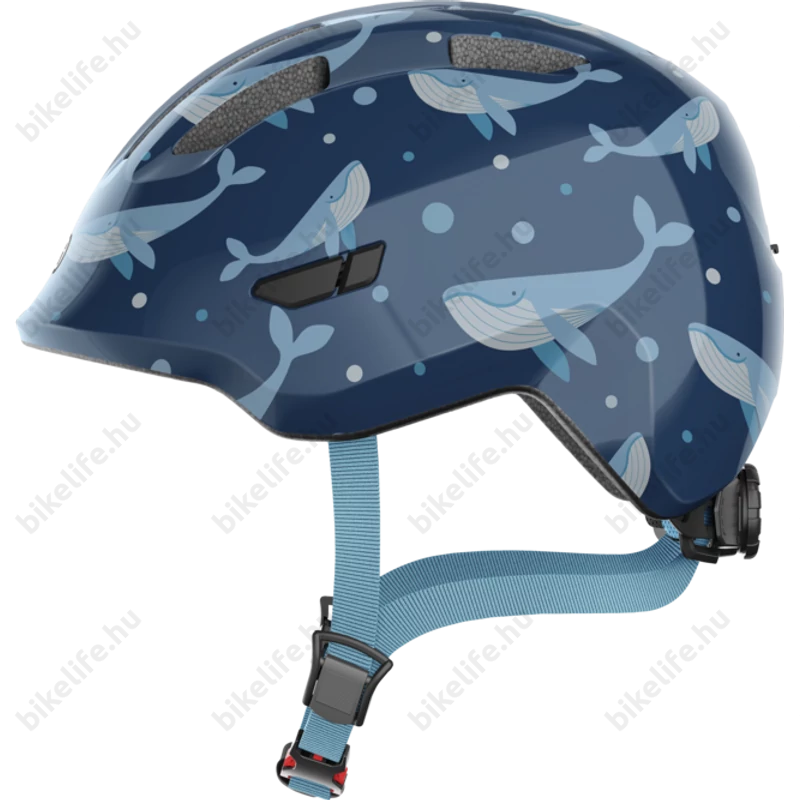 ABUS Smiley 3.0 kék bálnás gyerek bukósisak M 50-55cm