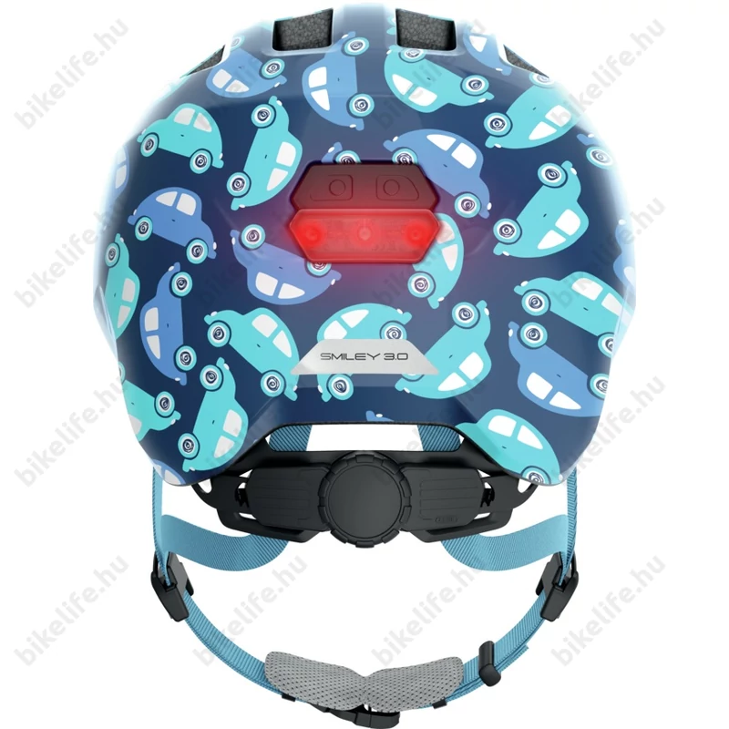 Abus Smiley 3.0 LED gyerek bukósisak, beépített villogó, S 45-50cm, blue car