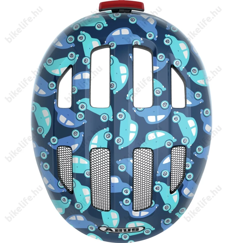 Abus Smiley 3.0 LED gyerek bukósisak, beépített villogó, S 45-50cm, blue car
