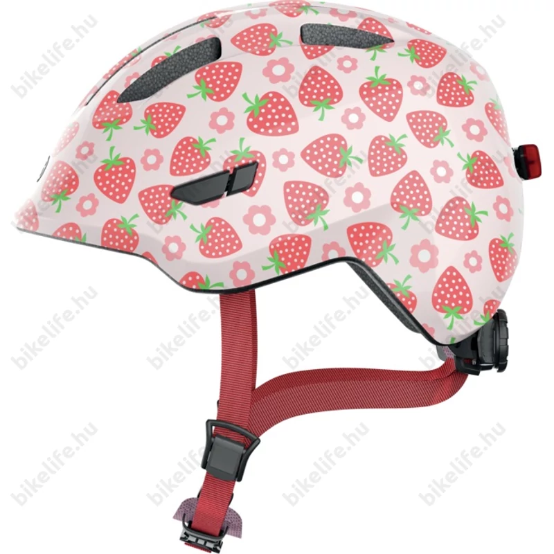 Abus Smiley 3.0 LED gyerek bukósisak, beépített villogó, M 50-55cm, rose strawberry